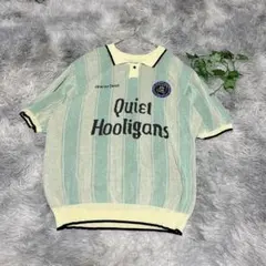 CIAO PANIC チャオパニック（F）半袖 ニット 襟付き ストライプ柄