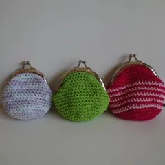 ハンドメイド 手編み がま口 5点セット - メルカリ