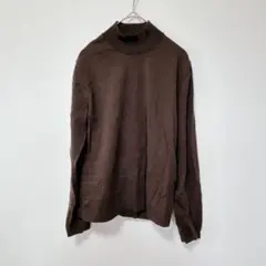 ダックス【L】ニット/薄手 ハイネック 毛 絹 カシミヤ 秋冬 シンプル