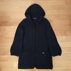 【FOXEY NEW YORK】フード付きカーディガン ネイビー Size40