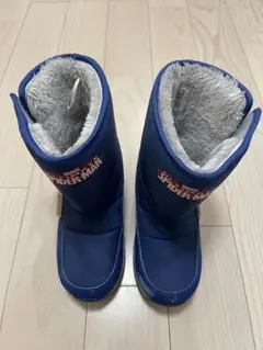 スパイダーマン　ブーツ　雪山　スノー　防寒　青　キッズ　子供用　20cm
