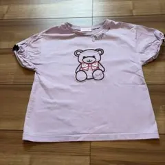 メゾピアノ　クマの刺繍Tシャツ