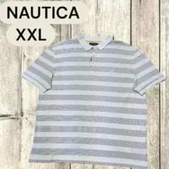 NAUTICA ポロシャツ ボーダー柄 XXLサイズ　ノーティカ　古着　半袖のサムネイル
