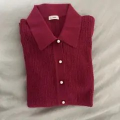 IENA パールボタン　ニット　カーディガン