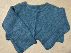 GRL ウール混フレアスリーブショート丈ニットカーディガンan1280 グリーン