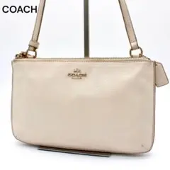 【良品】COACH ポシェット サコッシュ ショルダーバッグ アイボリー