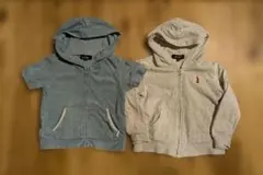グレーと水色のパーカー　イーストボーイ　100c　半袖　長袖　2点セット