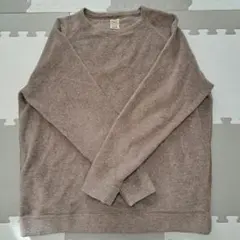 gold　ゴールド　フリース素材のクールネックスウェット　M