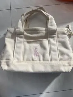 ポロ　ラルフローレン　クリーム色　トートバッグ