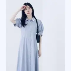 プロポーションボディドレッシング半袖ロングワンピースM size