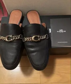 希少】MARNI マルニ ピアス ローファー リング 厚底 レザー 黒 37