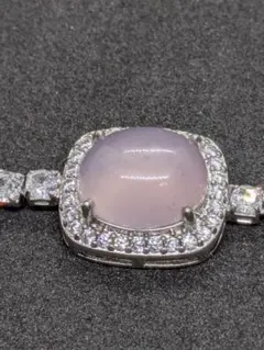 ローズクォーツ天然石のシルバーブレスレット