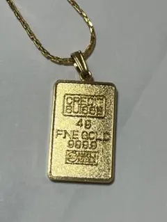 CREDIT SUISSE プレート型ペンダント　K18GP ネックレス