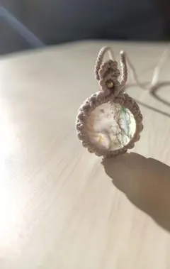 モスアゲート マクラメ編み ネックレス