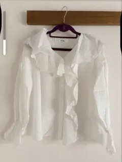 SNIDEL ホワイトフリルシャツ ワンサイズ