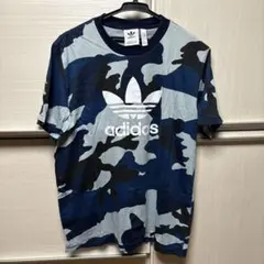 adidas Originalsトレフォイルロゴ×ブルーカモ Tシャツ Oサイズ