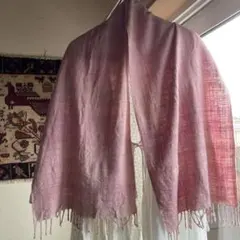 8の日セール⭐︎手紡ぎ手織り　桜色　シルクストール