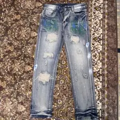 PURPLE BRAND ダメージデニムパンツ