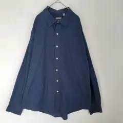 VAN HEUSEN ダークブルー ドット柄シャツ