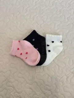 ベビー靴下 3足セット ハート柄　9〜14cm
