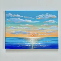 原画 / あの日】 アクリル画 夕日 黄昏れ - メルカリ
