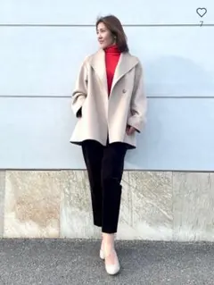 UNIQLOユニクロ ダブルフェイスショートコート ベージュ XL 大きいサイズ