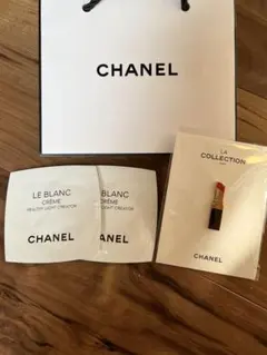 CHANELノベルティピンバッジ　ルブランクリームサンプル
