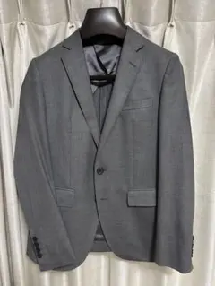 ナノユニバース グレー ウールシルク混テーラードジャケット