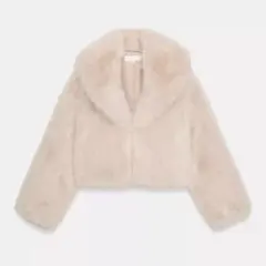 ZARA フェイクファーショートコート ラペルカラー　Mサイズ