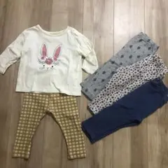 ウサギTシャツとレギンス4点セット