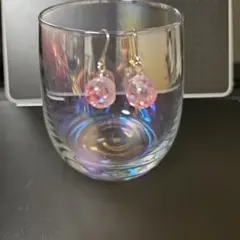 スワロフスキー　ピンククリスタル　ピアス