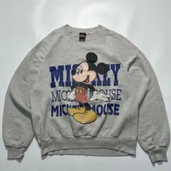90s ディズニー USA製 スウェット L グレー ミッキーマウス 8062B