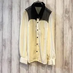 【イング INGNI】新品タグ付 長袖ブラウス 白黒 レース M 春秋 シフォン