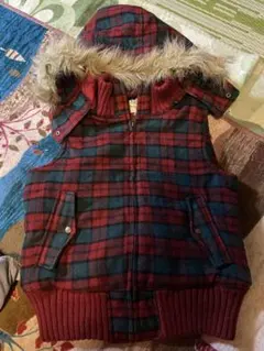 レディース　チェックベスト