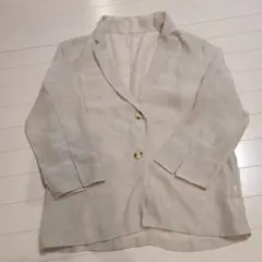 ベージュ シアーテーラードジャケット