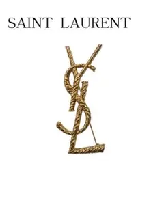 サンローラン YSL ロゴ ブローチ ゴールド カサンドラ ツイストのサムネイル