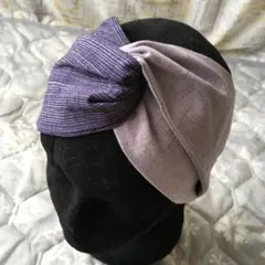 会津木綿クロスヘアターバン ハンドメイド