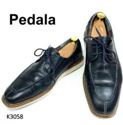 ペダラ　アシックスウォーキング　本革　レザー　ネイビー　レースアップ　25cm