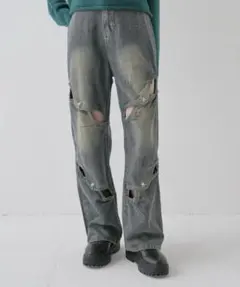 uenui : studs cut denim pants