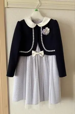 入学式　フォーマル　ボレロ付きワンピース　コサージュ付き　115サイズ