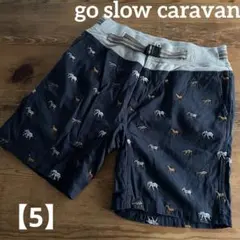 ゴースローキャラバン 動物刺繍 ショートパンツ ネイビー サイズ5 XL