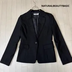 ナチュラルビューティーベーシック★テーラードジャケット　黒　size M
