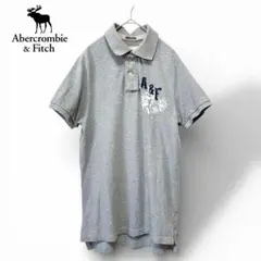 アバクロ A&F刺繍 ポロシャツ L ライトグレー MUSCLEフィット