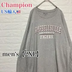 ●T641【US輸入】チャンピオン ロンT グレー系 men's【2XL】