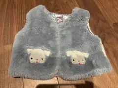 familier ベビーベスト グレー 犬刺繍