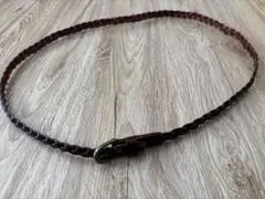 ダークブラウン 編み込みベルト