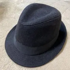 黒のウールフェルトハット　男女兼用