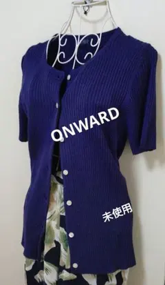ONWARD　麻リブ 半袖カーディガン　 Mのサムネイル