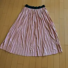 プリーツスカート コーラルピンク ウエストゴム