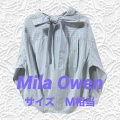 ミラオーウェン milaowenストライプ柄リボン付き長袖シャツ - メルカリ